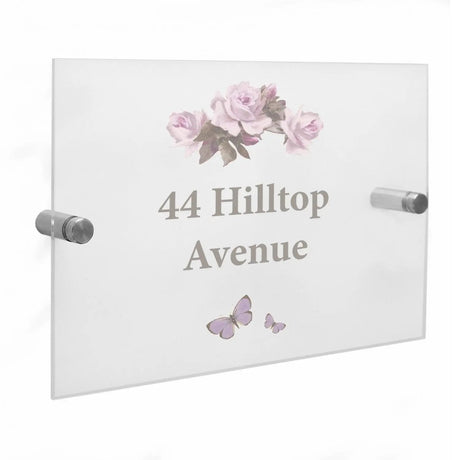 Personalised Vintage Rose Acrylic Sign: 3 - House Signs By Gift Moments