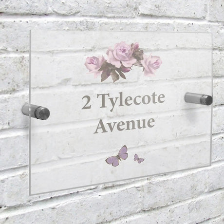 Personalised Vintage Rose Acrylic Sign: 1 - House Signs By Gift Moments