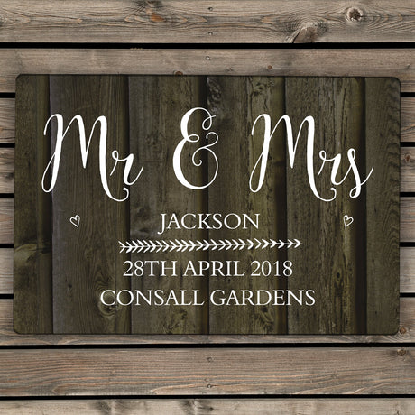 Personalised Walnut Wood Grain Metal Sign: 2 - Signs & Plaques By Gift Moments