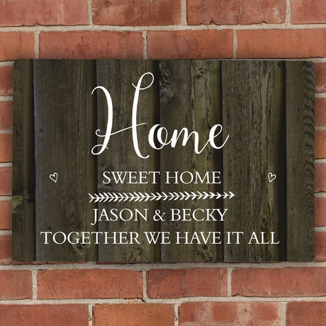 Personalised Walnut Wood Grain Metal Sign: 1 - Signs & Plaques By Gift Moments