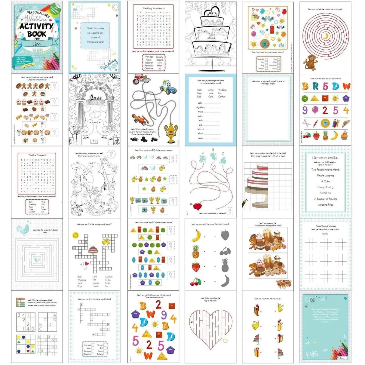 Personalised Wedding Activity Book with Stickers: 4 - Books By Gift Moments