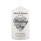 Personalised Wedding Day Pillar Candle: 4 - Candles By Gift Moments