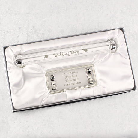 Personalised Silver Plated Wedding Certificate Holder: 3 - Certificate Holders By Gift Moments