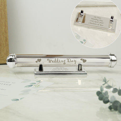 Personalised Silver Plated Wedding Certificate Holder: 6 - Certificate Holders By Gift Moments