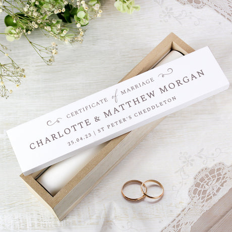 Personalised Wooden Wedding Certificate Holder: 2 - Certificate Holders By Gift Moments