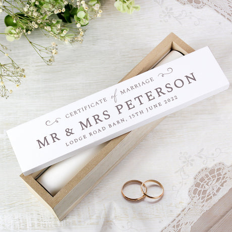 Personalised Wooden Wedding Certificate Holder: 1 - Certificate Holders By Gift Moments