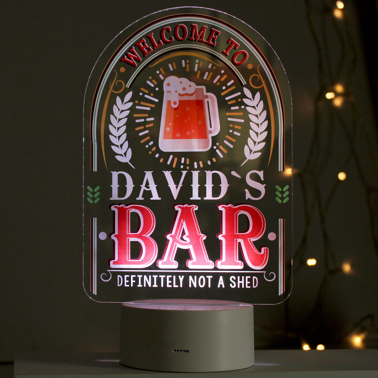 Personalised LED Colour Changing Bar Night Light: 6 - LED Lighting By Gift Moments