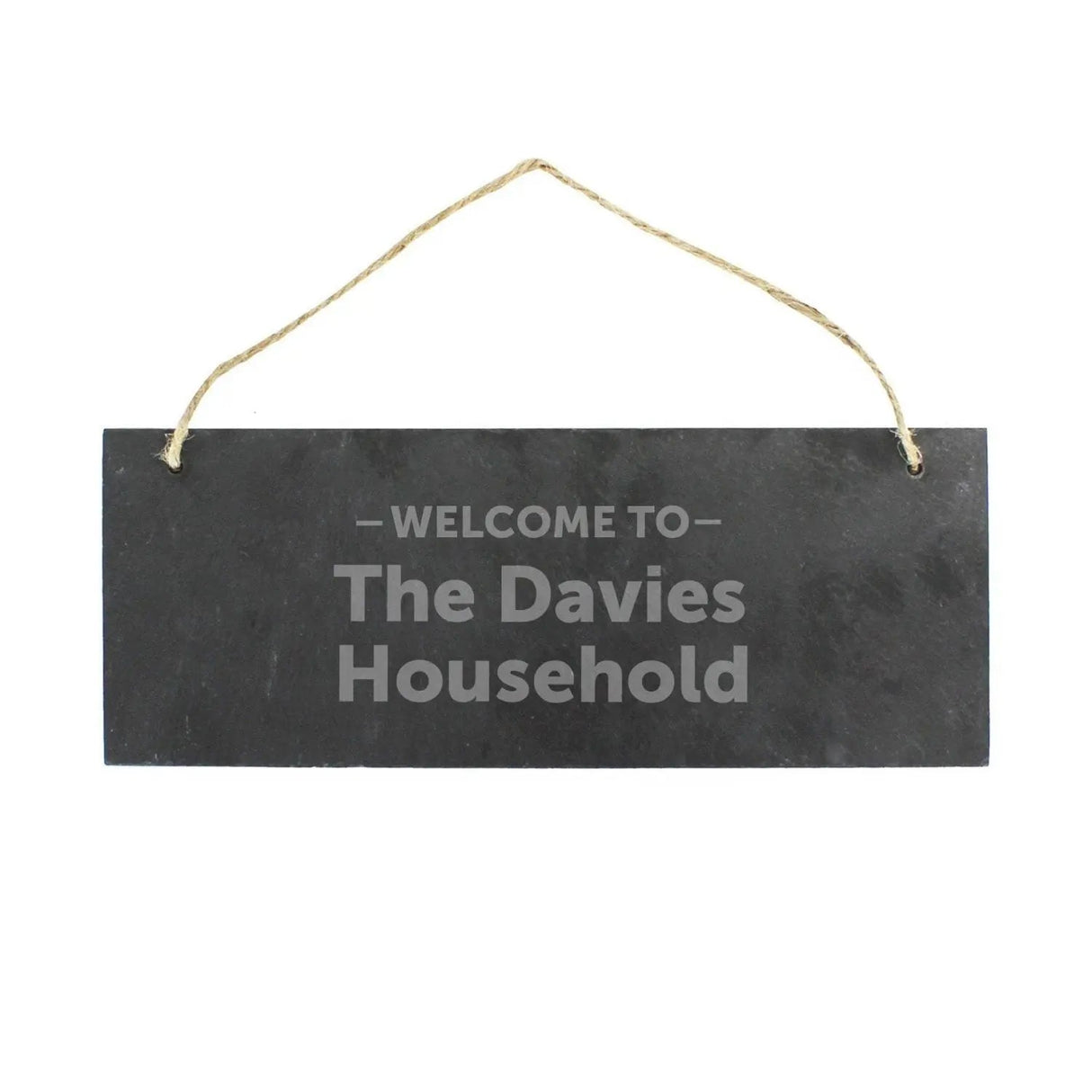 Personalised Welcome Hanging Slate Plaque: 2 - Signs & Plaques By Gift Moments