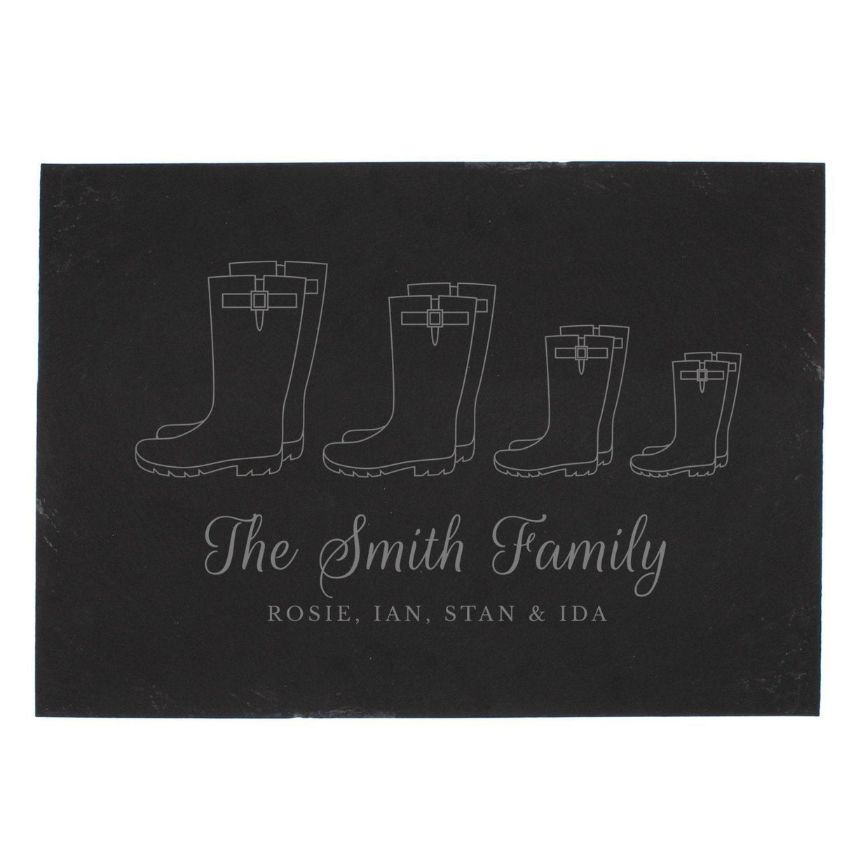 Personalised Slate Placemat for Family of Four: 3 - Signs & Plaques By Gift Moments