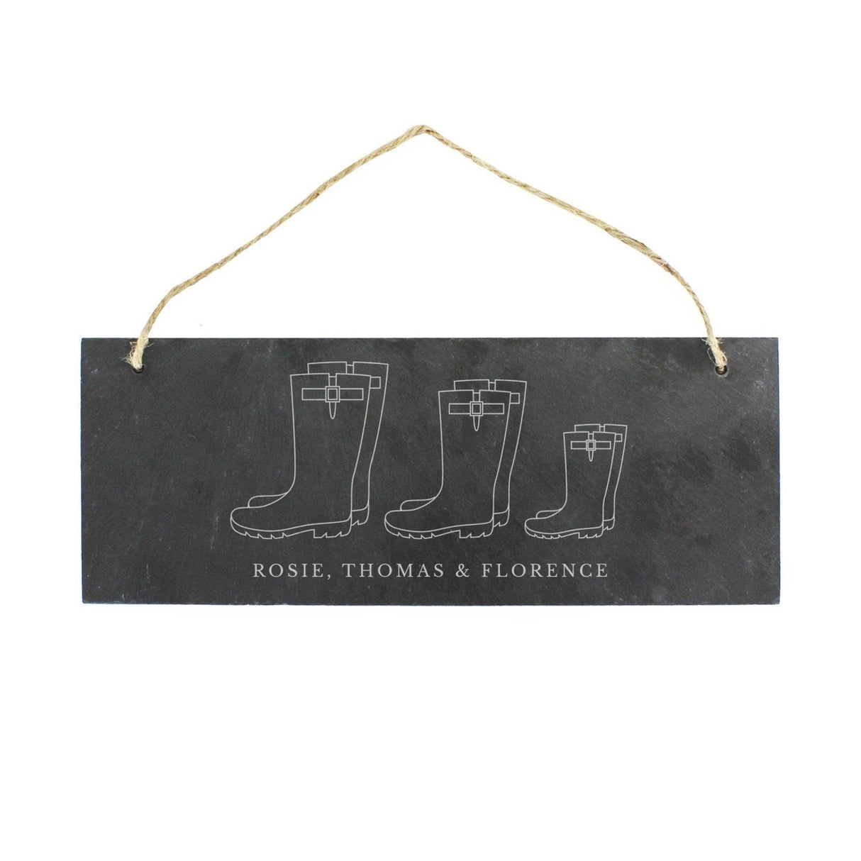 Personalised Family of Three Slate Plaque: 3 - Signs & Plaques By Gift Moments