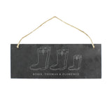 Personalised Family of Three Slate Plaque: 3 - Signs & Plaques By Gift Moments