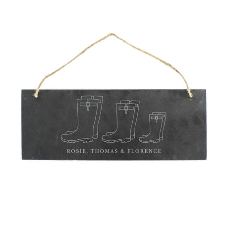 Personalised Family of Three Slate Plaque: 3 - Signs & Plaques By Gift Moments