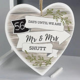 Personalised Chalk Countdown Wooden Heart Decoration: 7 - Decorations By Gift Moments