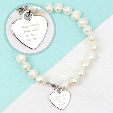 Personalised White Freshwater Pearl Message Bracelet: 4 - Bracelets By Gift Moments