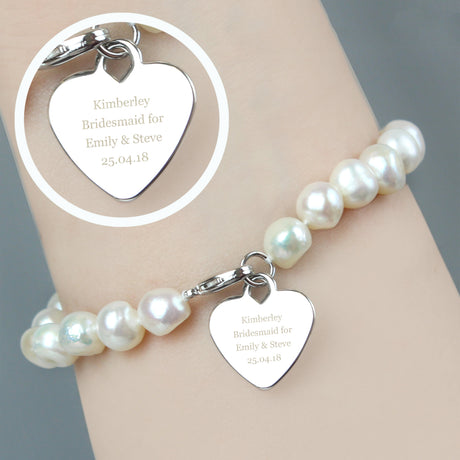 Personalised White Freshwater Pearl Message Bracelet: 2 - Bracelets By Gift Moments