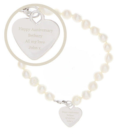 Personalised White Freshwater Pearl Message Bracelet: 3 - Bracelets By Gift Moments