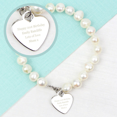 Personalised White Freshwater Pearl Message Bracelet: 1 - Bracelets By Gift Moments