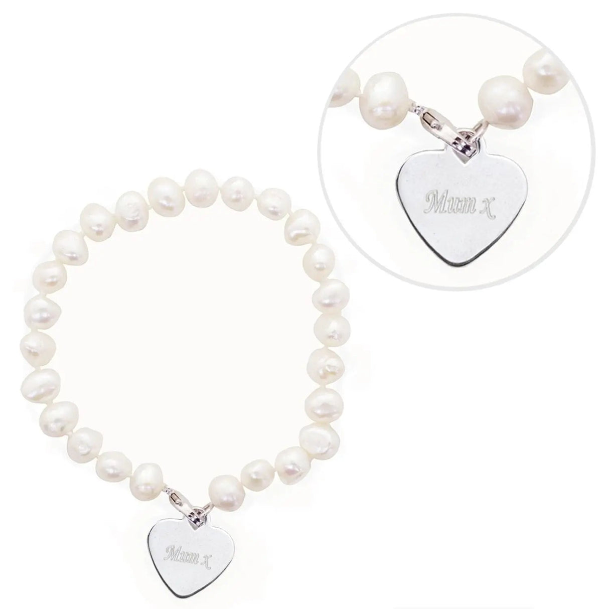 Personalised Freshwater Pearl Name Bracelet: 2 - Bracelets By Gift Moments