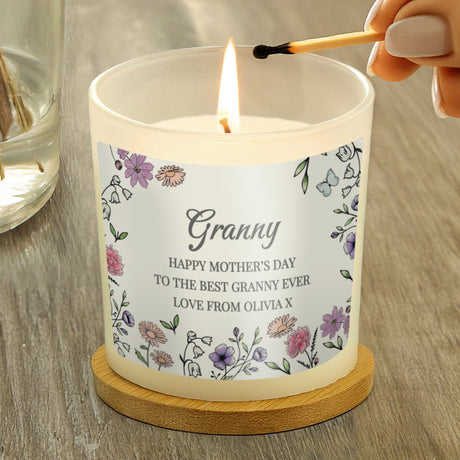 Personalised Wild Flowers Candle Jar: 1 - Candles By Gift Moments