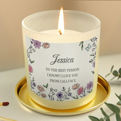 Personalised Wild Flowers Candle Jar: 3 - Candles By Gift Moments