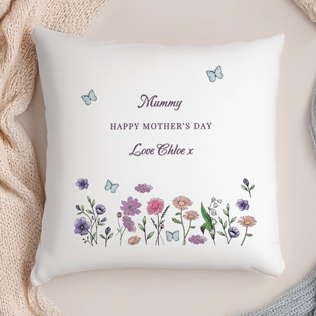 Personalised Wild Flowers Cushion: 3 - Cushions By Gift Moments