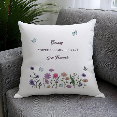 Personalised Wild Flowers Cushion: 1 - Cushions By Gift Moments