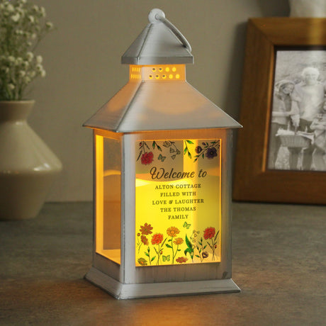 Personalised Wild Flowers LED Lantern: 4 - LED Lighting By Gift Moments