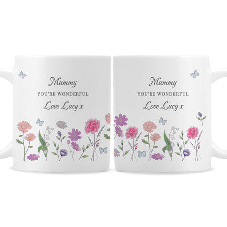 Personalised Wild Flowers Mug: 5 - Mugs By Gift Moments