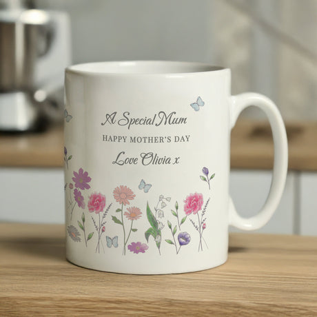 Personalised Wild Flowers Mug: 3 - Mugs By Gift Moments