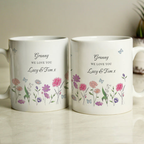 Personalised Wild Flowers Mug: 4 - Mugs By Gift Moments