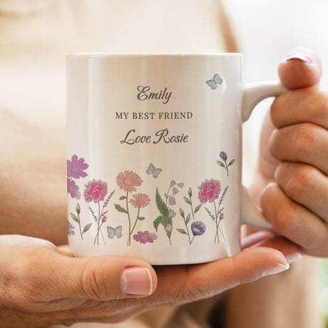 Personalised Wild Flowers Mug: 2 - Mugs By Gift Moments