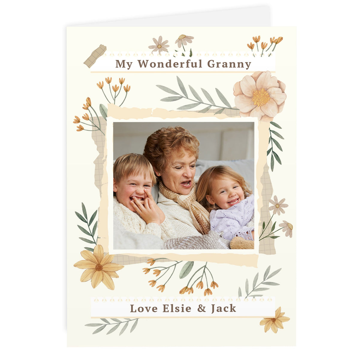 Personalised Wild Flowers Photo Card: 5 - Greeting Cards By Gift Moments