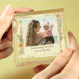 Personalised Wild Flowers Photo Crystal Token: 3 - Crystal Tokens By Gift Moments