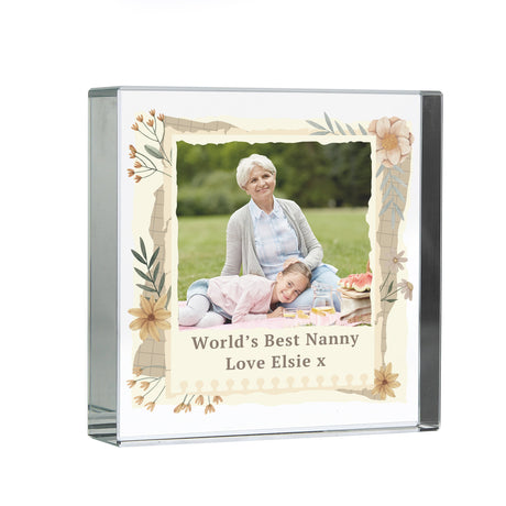 Personalised Wild Flowers Photo Crystal Token: 5 - Crystal Tokens By Gift Moments