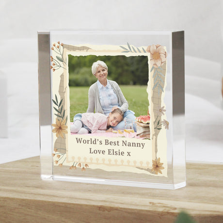 Personalised Wild Flowers Photo Crystal Token: 1 - Crystal Tokens By Gift Moments