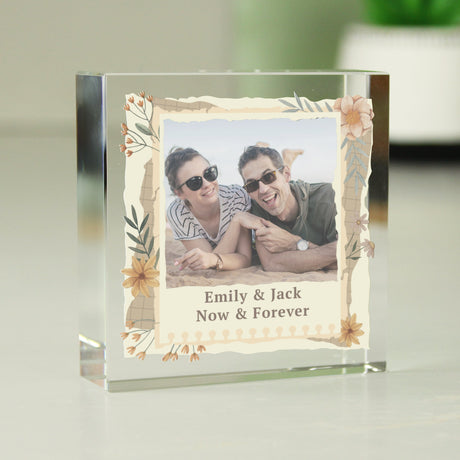 Personalised Wild Flowers Photo Crystal Token: 4 - Crystal Tokens By Gift Moments