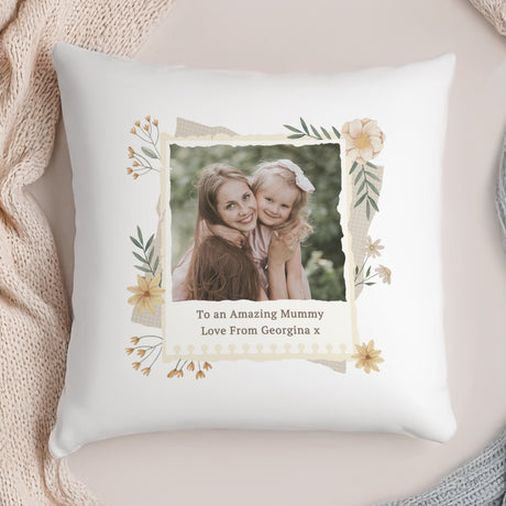 Personalised Wild Flowers Photo Cushion: 2 - Cushions By Gift Moments