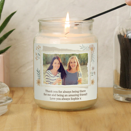 Personalised Wild Flowers Photo Large Candle Jar: 2 - Candles By Gift Moments