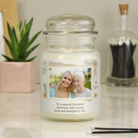 Personalised Wild Flowers Photo Large Candle Jar: 1 - Candles By Gift Moments