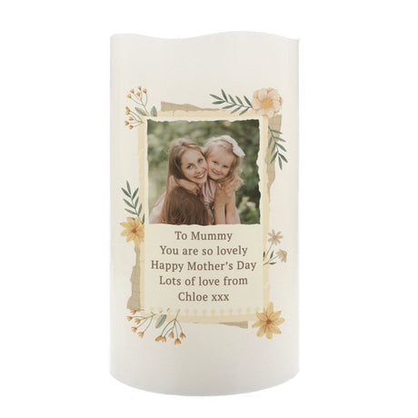 Personalised Wild Flowers Photo LED Candle: 5 - LED Lighting By Gift Moments