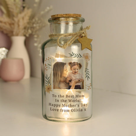 Personalised Wild Flowers Photo LED Jar: 2 - LED Lighting By Gift Moments