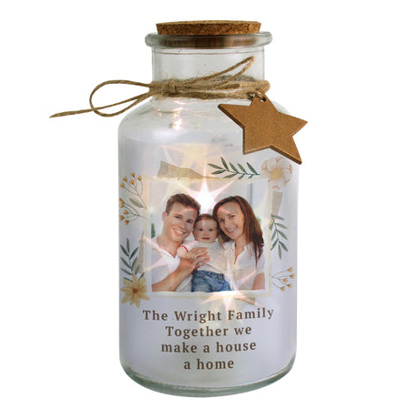 Personalised Wild Flowers Photo LED Jar: 5 - LED Lighting By Gift Moments