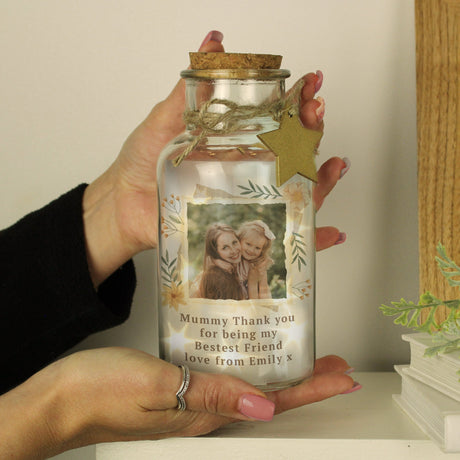 Personalised Wild Flowers Photo LED Jar: 1 - LED Lighting By Gift Moments