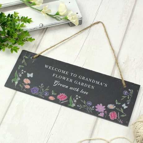 Personalised Wild Flowers Slate Garden Sign: 2 - Signs & Plaques By Gift Moments