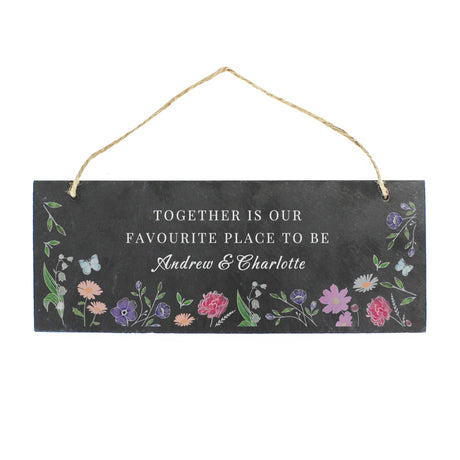 Personalised Wild Flowers Slate Garden Sign: 5 - Signs & Plaques By Gift Moments