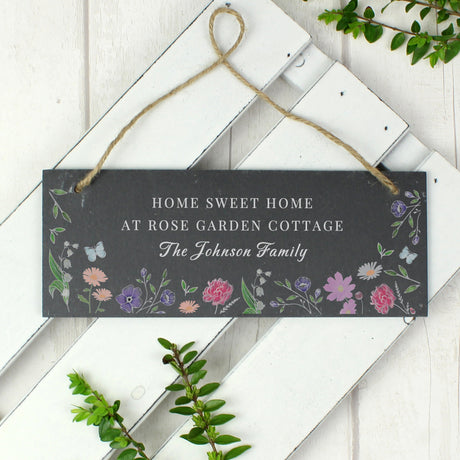 Personalised Wild Flowers Slate Garden Sign: 4 - Signs & Plaques By Gift Moments