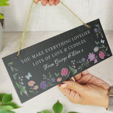 Personalised Wild Flowers Slate Garden Sign: 6 - Signs & Plaques By Gift Moments