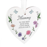 Personalised Wild Flowers Wooden Heart: 5 - Decorations By Gift Moments