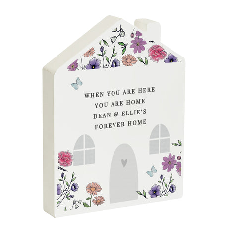 Personalised Wild Flowers Wooden House Ornament: 5 - Ornaments By Gift Moments