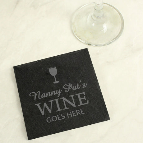 Personalised Slate Wine Coaster: 1 - Coasters By Gift Moments